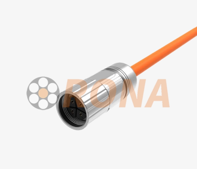 Conjunto de cabo de servoacionamento com prote&ccedil;&atilde;o contra EMI e alta flexibilidade, resistente a &oacute;leo